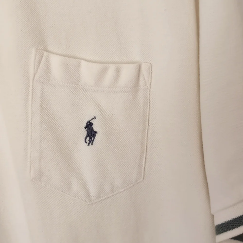 Ralph Lauren Ivory Polo Shirt With Pocket. Size XXL